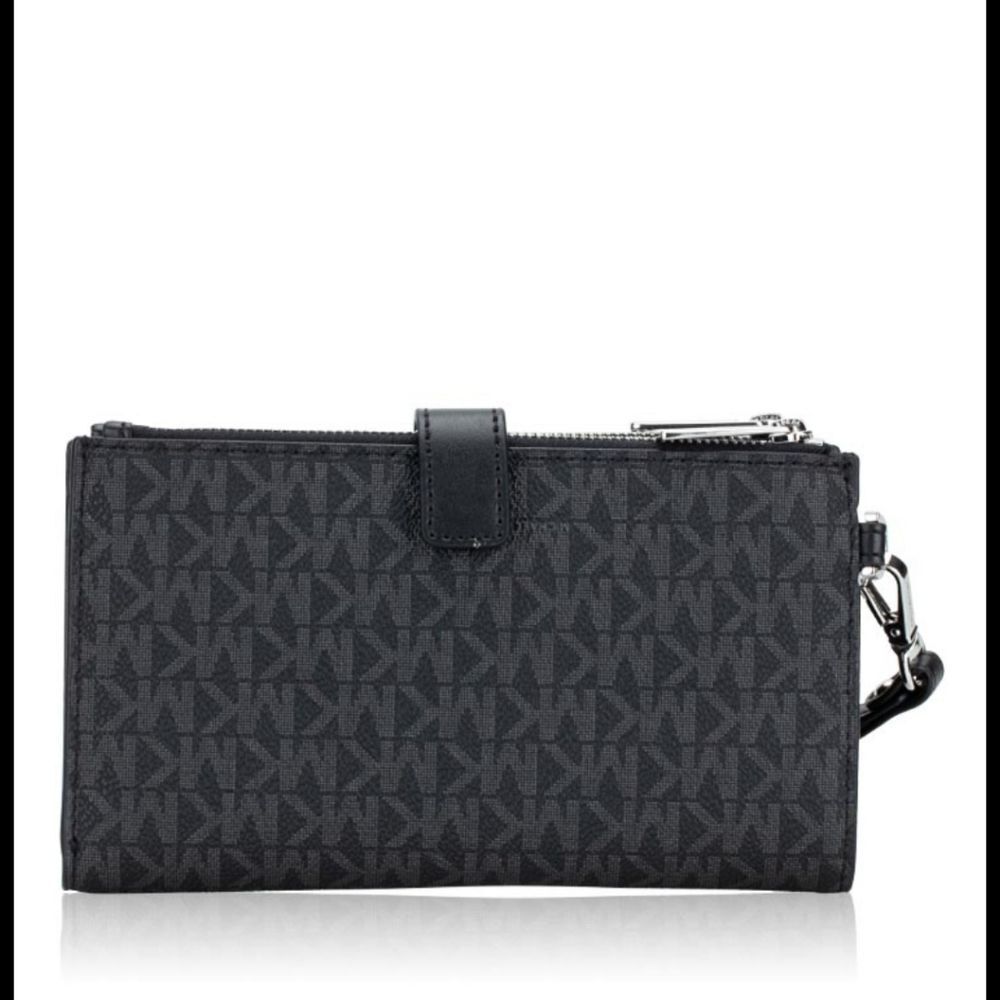 Michael Kors MK Logo Large Double Zip Wristlet - Picture 3 of 9